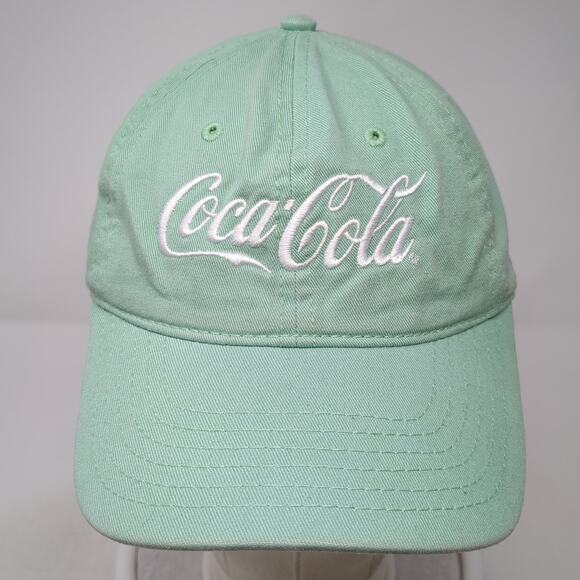 Coca Cola Slideback Baseball Cap Green One Size Adjustable Embroidered 6 Panel - Picture 2 of 9
